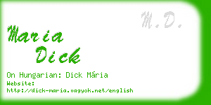maria dick business card